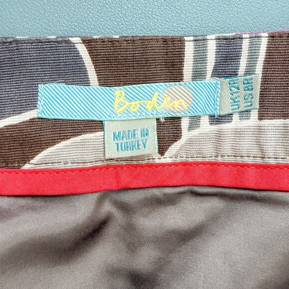 Boden Womens‎ Skirt Size 8 Brown Purple Retro Floral Print Mod A-Line Boho Retro - Picture 3 of 4